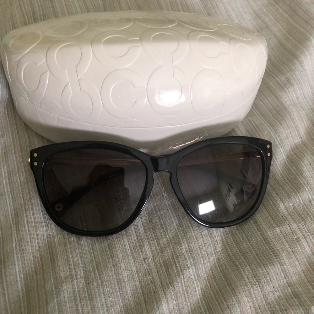 Coach Celia Sunglasses in Black with Gold Trim